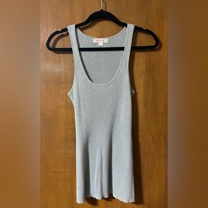 Xhilaration Silver Ribbed Knit Tank - size M